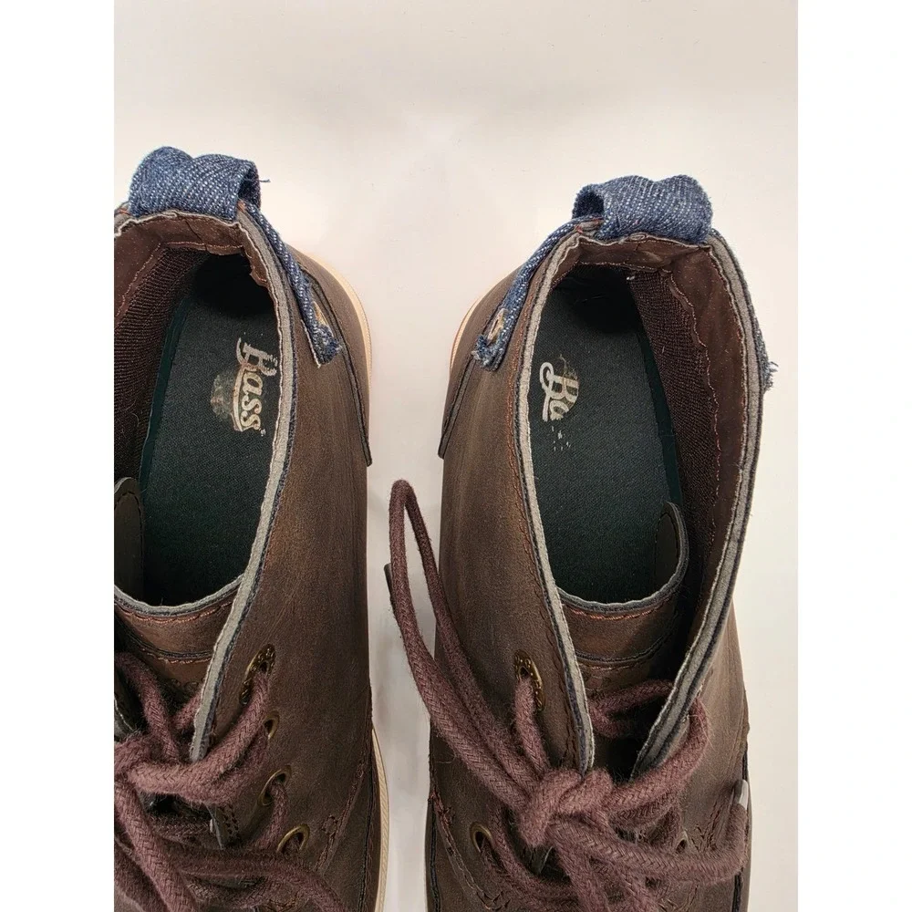 Bass Mens 71328801B Chukka Boots Brown Synthetic Lace Up Mid Top Shoes Size 9.5
